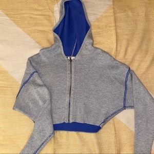 Cropped Reversible Zip Up